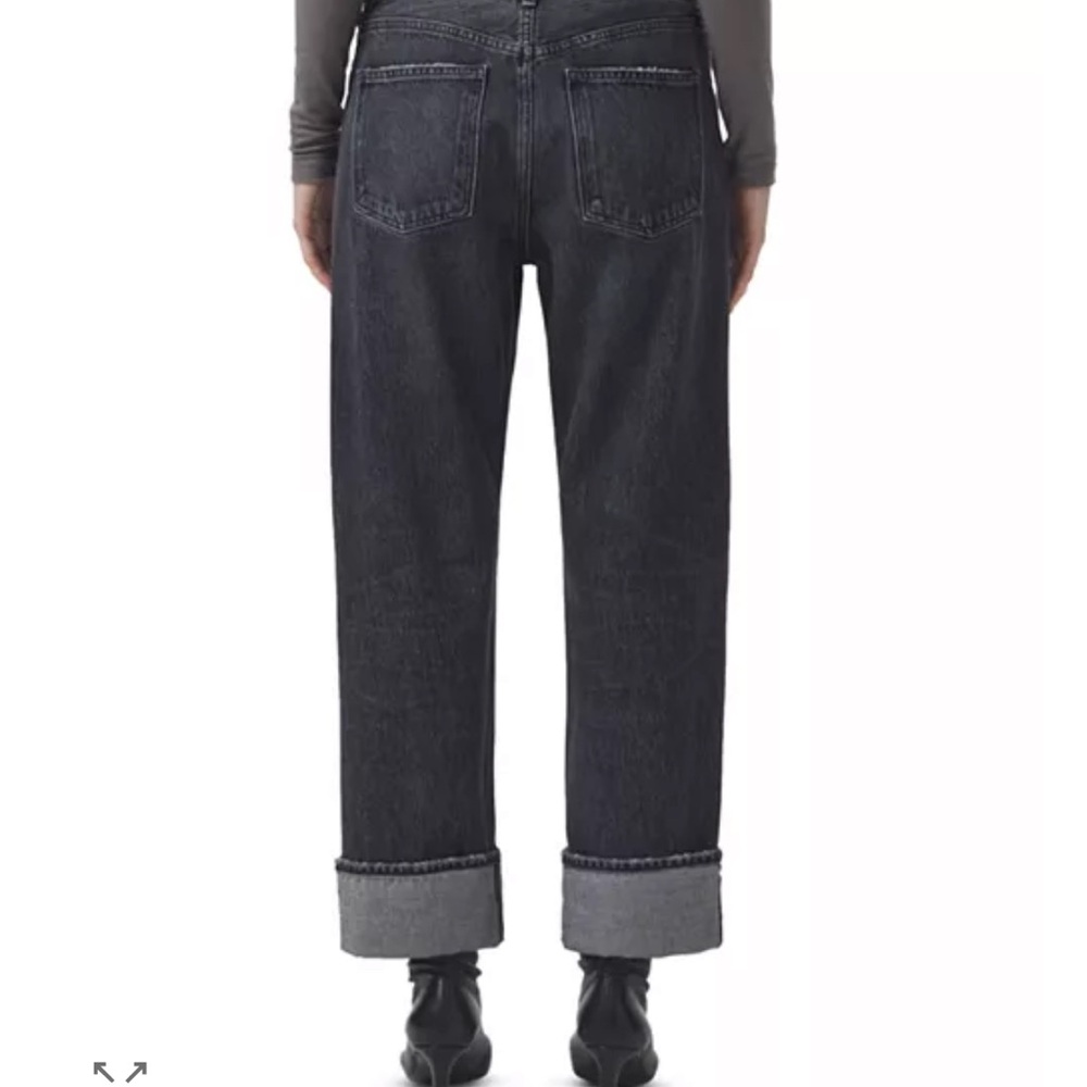 AGOLDE Fran High Rise Wide Leg Low
Slung Cuffed Jeans in Ditch Sz 29